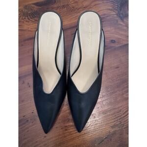 STUART WEITZMAN LEATHER LULA POINTED TOE PUMP IN BLACK 10 B MULE